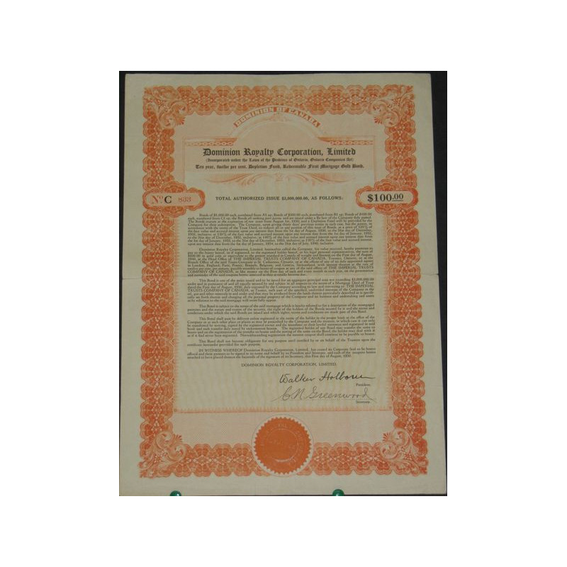 Dominion Royalty Corportation Ltd (Bond)