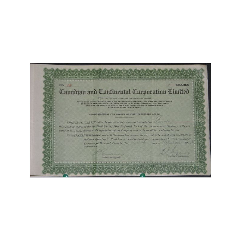 Canadian and Continental Corporation Ltd