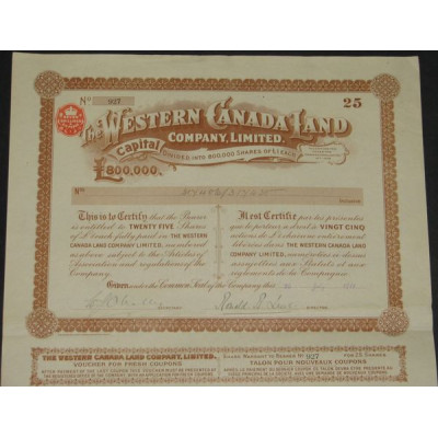 The Western Canada Land Cy Ltd (25 Act)