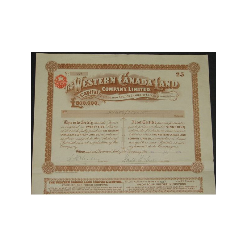 The Western Canada Land Cy Ltd (25 Act)