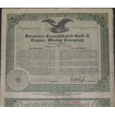 Swansea Consolidated Gold & Copper Mining Cy (50 Ac)
