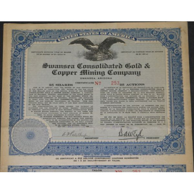 Swansea Consolidated Gold & Copper Mining Cy (25 Ac)