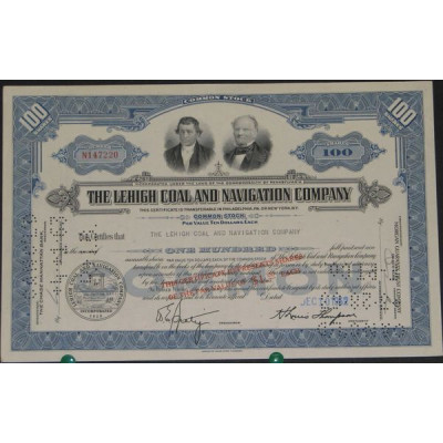 The Lehigh Coal and Navigation Cy (Bleu) (Titre 100 Act)