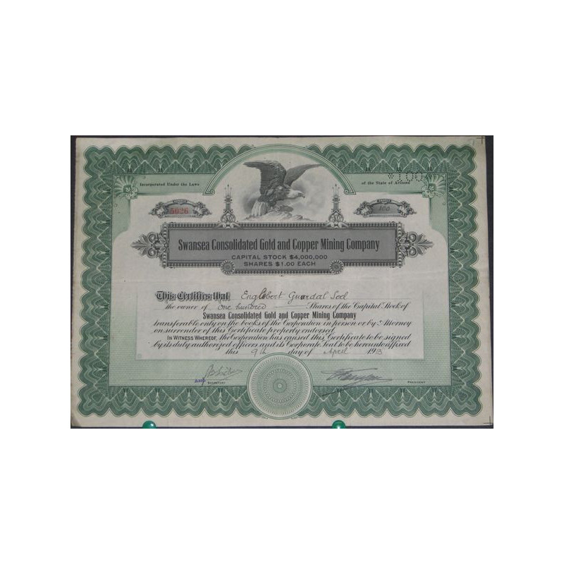 Swansea Consolidated Gold and Copper Mining Cy (Nomin)