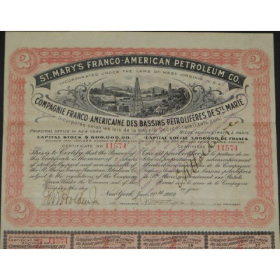 Cie Franco-Américaine des Bassins Pétrolifères de Ste-Marie (2 Ac)
