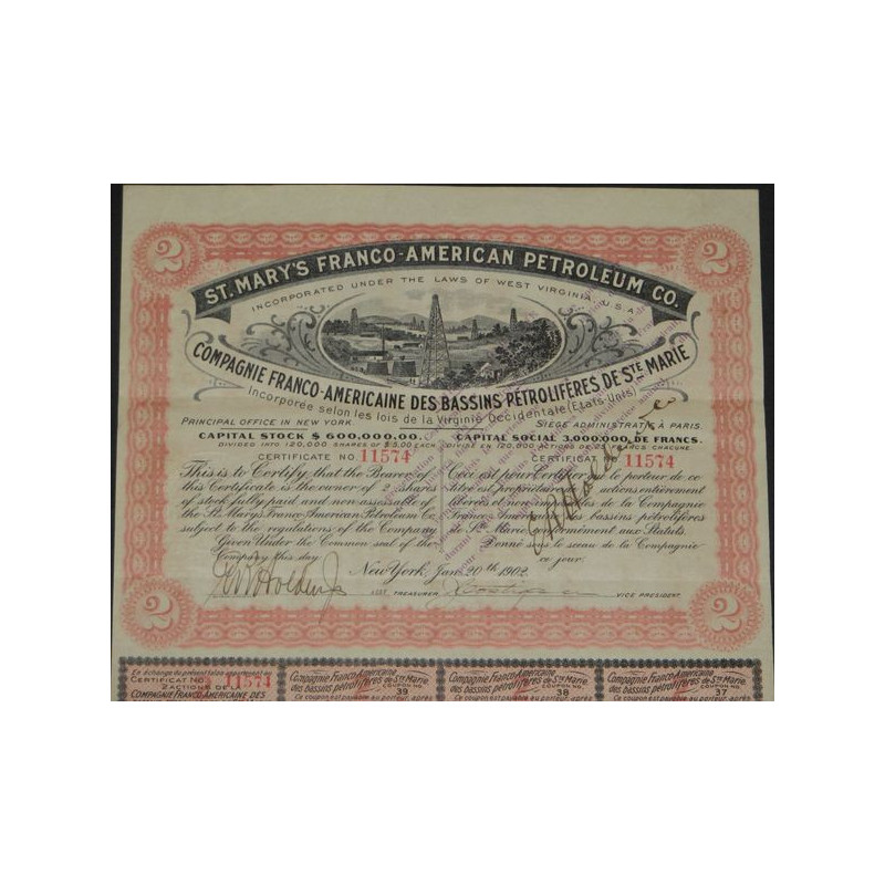 Cie Franco-Américaine des Bassins Pétrolifères de Ste-Marie (2 Ac)