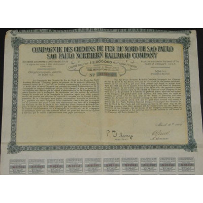Cie des Chemins de Fer du Nord de Sao Paulo (Obl 504 F) (Modele 1)