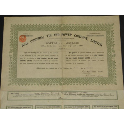 Juga (Nigeria) Tin and Power Cy Ltd (25 Ac)