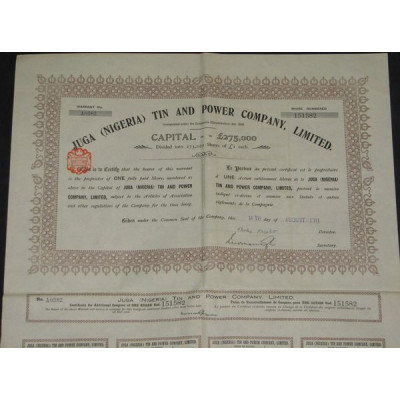 Juga (Nigeria) Tin and Power Cy Ltd (1 Ac)