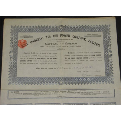 Juga (Nigeria) Tin and Power Cy Ltd (5 Ac)