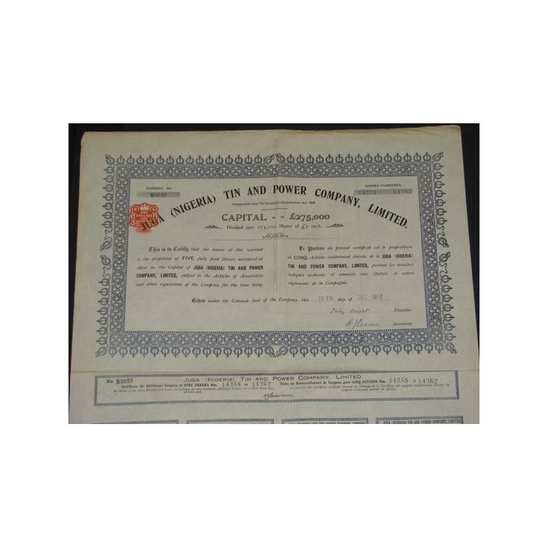 Juga (Nigeria) Tin and Power Cy Ltd (5 Ac)