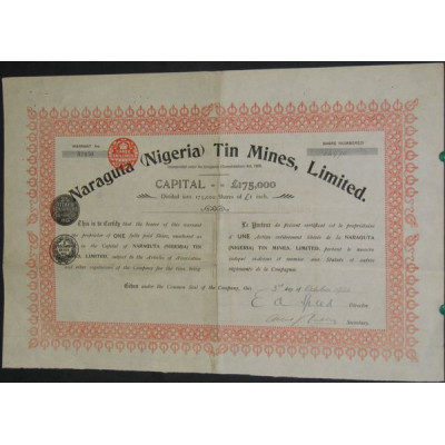 Naraguta (Nigeria) Tin Mines Ltd (1 Ac)