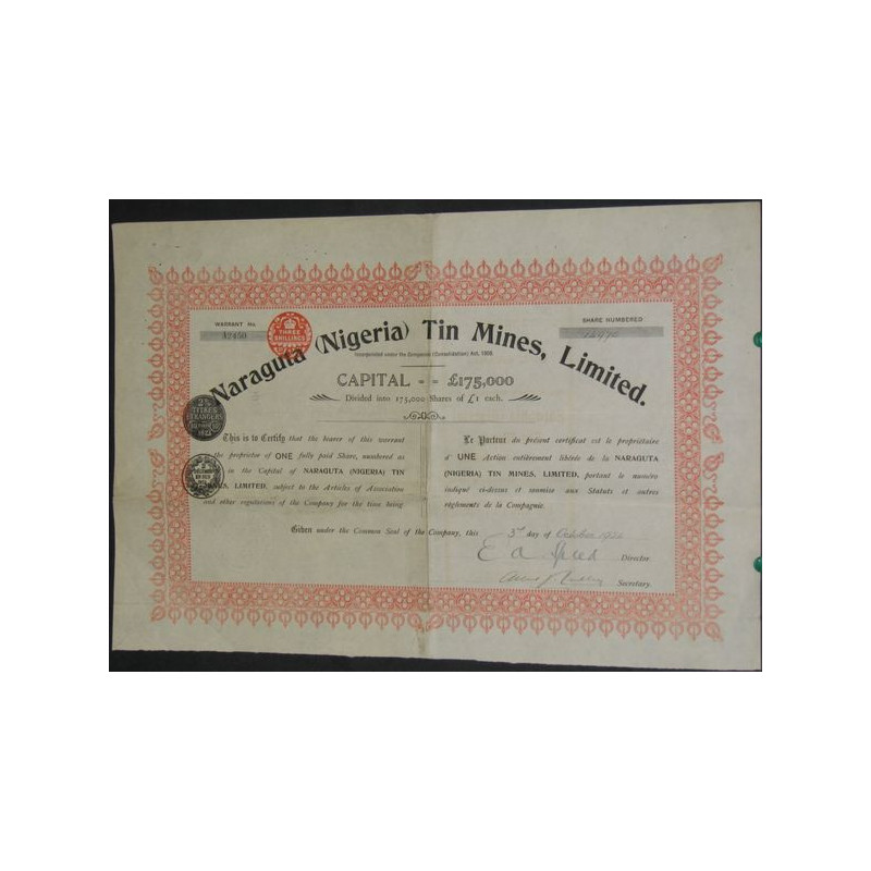 Naraguta (Nigeria) Tin Mines Ltd (1 Ac)