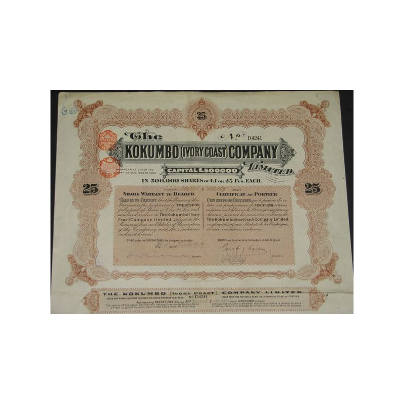 The Kokumbo (Ivory Coast) Cy (Titre 25 Act 1£)