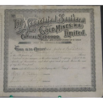 The Associated Southern Gold Mines (W.A.) Ltd
