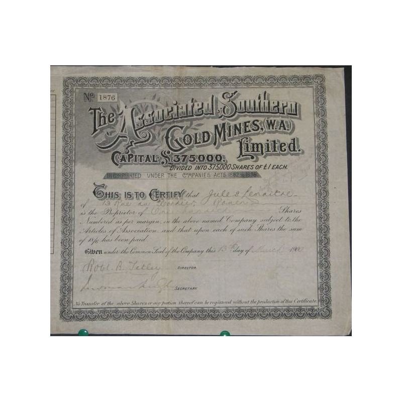 The Associated Southern Gold Mines (W.A.) Ltd