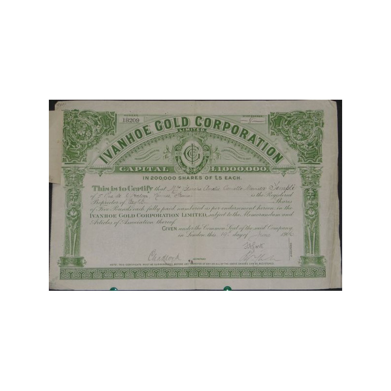 Ivanhoe Gold Corporation Ltd