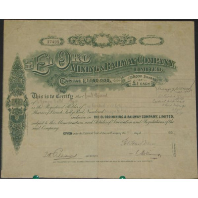 The El Oro Mining & Railway Cy Ltd