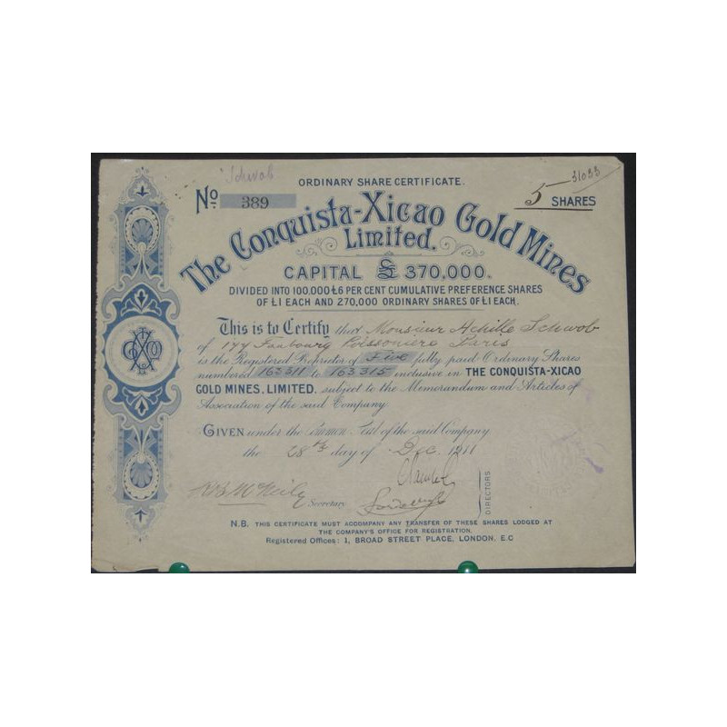 The Conquista-Xicao Gold Mines Ltd