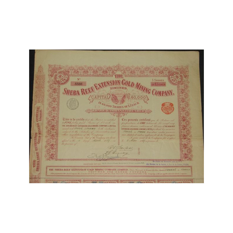 The Sheba Reef Extension Gold Mining Cy Ltd (5 Ac)