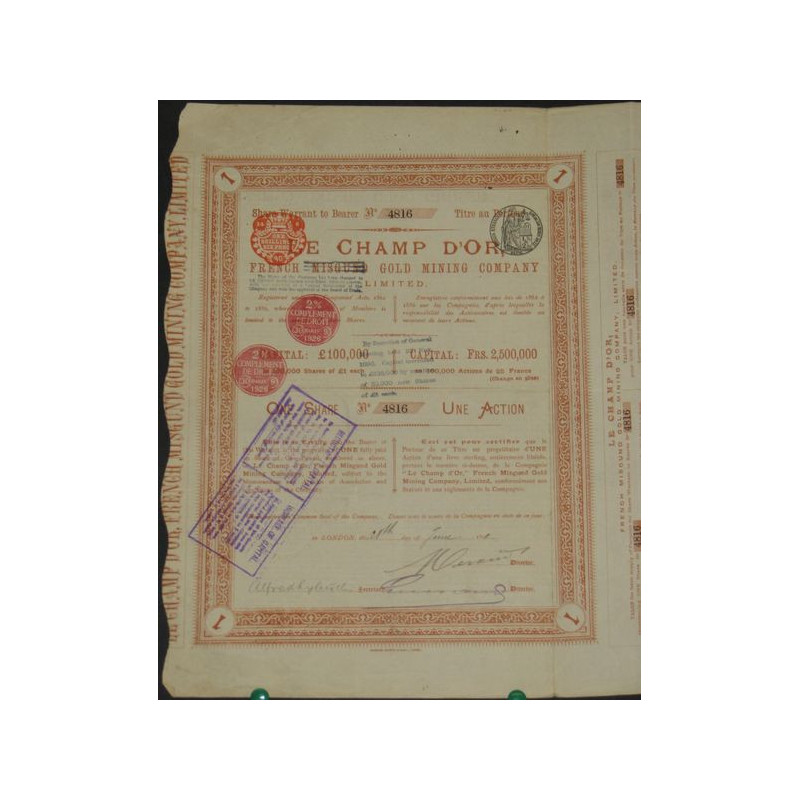 Le Champ d'Or French (Misgund) Gold Mining Cy Ltd (Ac)