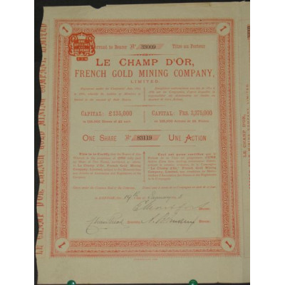 Le Champ d'Or French Gold Mining Cy Ltd (1 Ac)