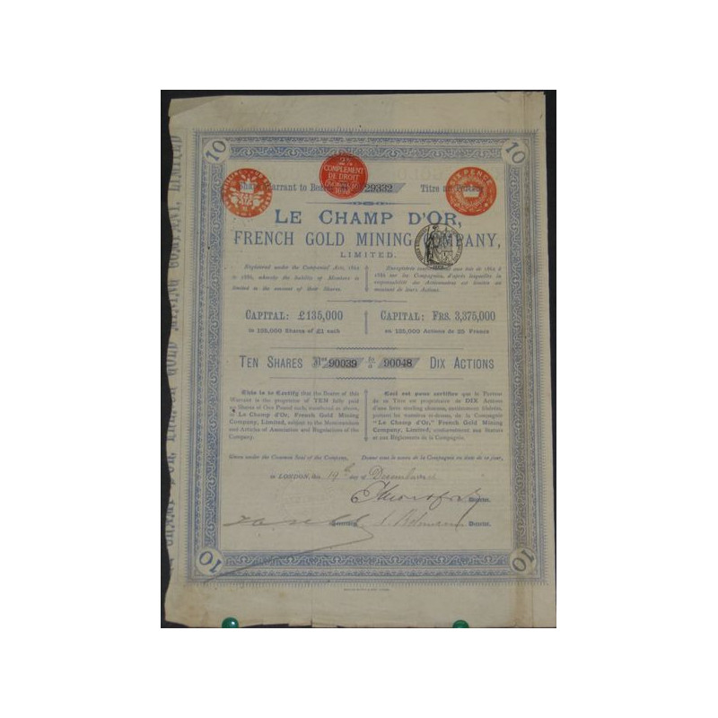 Le Champ d'Or French Gold Mining Cy Ltd (10 Ac)