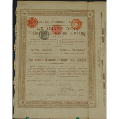 Le Champ d'Or French Gold Mining Cy Ltd (5 Ac)