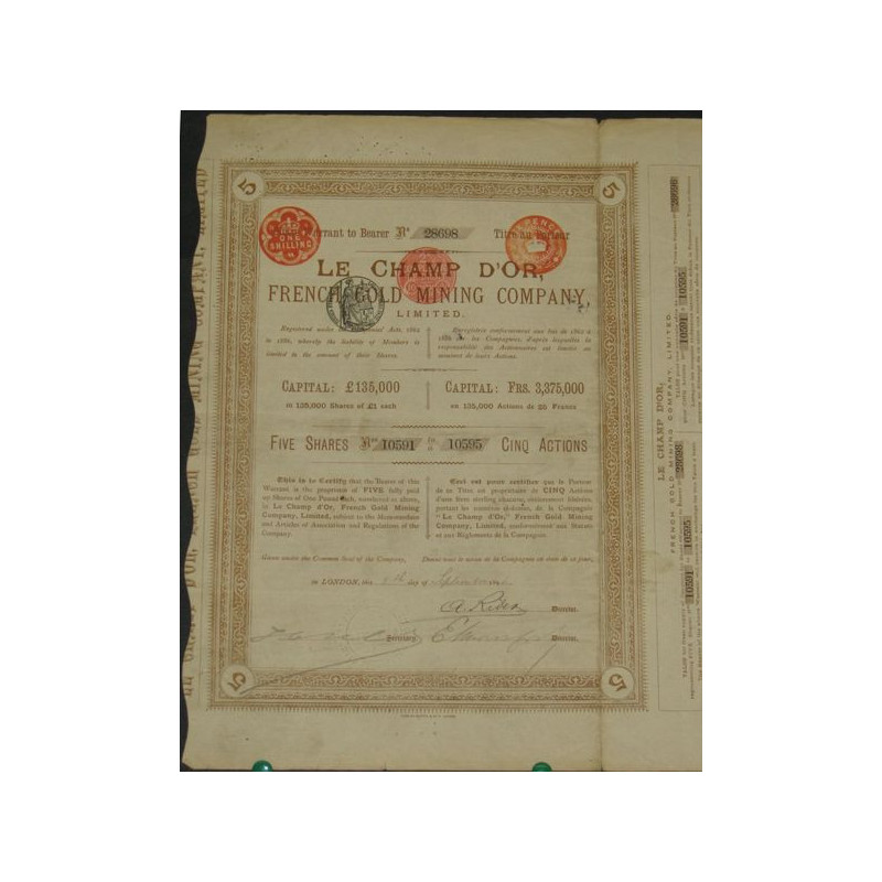 Le Champ d'Or French Gold Mining Cy Ltd (5 Ac)