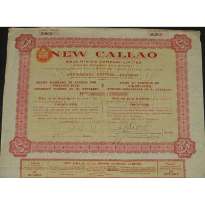 New Callao Gold Minning Cy Ltd (25 Ac)