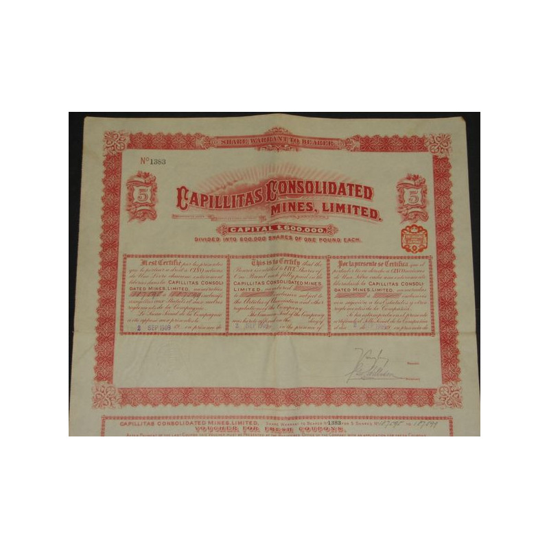 Capillitas Consolidated Mines Ltd (5 Ac)