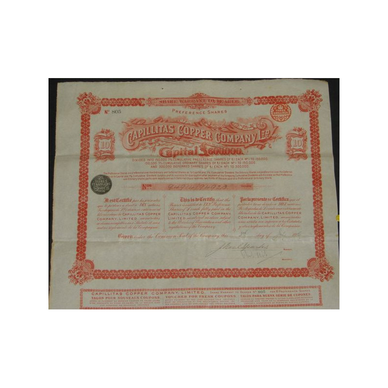 Capillitas Consolidated Mines Ltd (10 Act P)