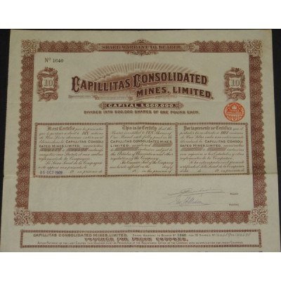 Capillitas Consolidated Mines Ltd (10 Ac)