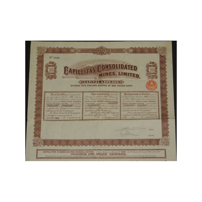 Capillitas Consolidated Mines Ltd (10 Ac)