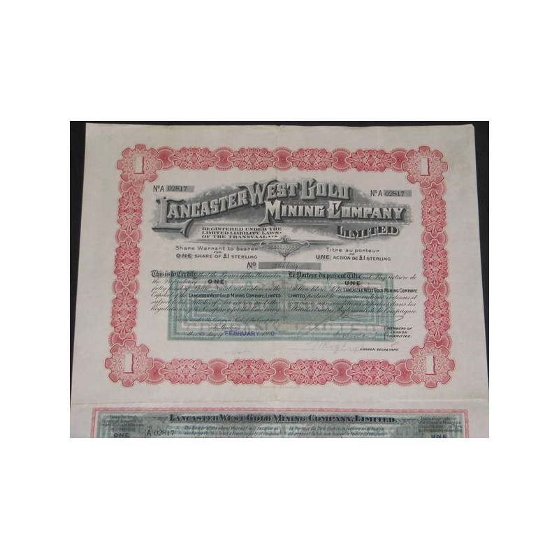 Lancaster West Gold Mining Cy Ltd (Titre 01 Act £ 1)