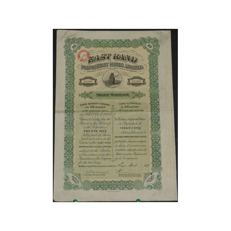 East Rand Proprietary Mines Ltd (25 Act)