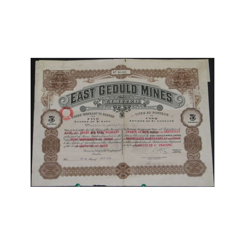 East Geduld Mines Ltd (5 Act)