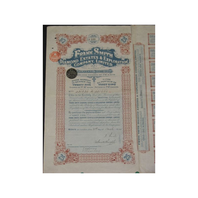 Frank Smith Diamond Estates & Exploration Cy Ltd (25 Act)