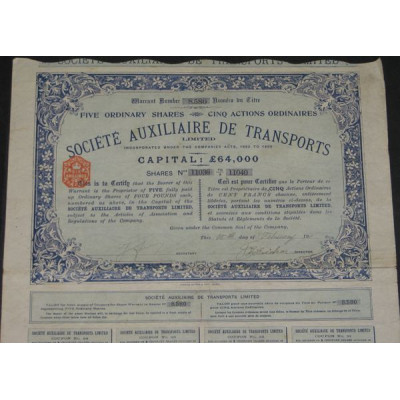 Sté Auxiliaire de Transports Ltd