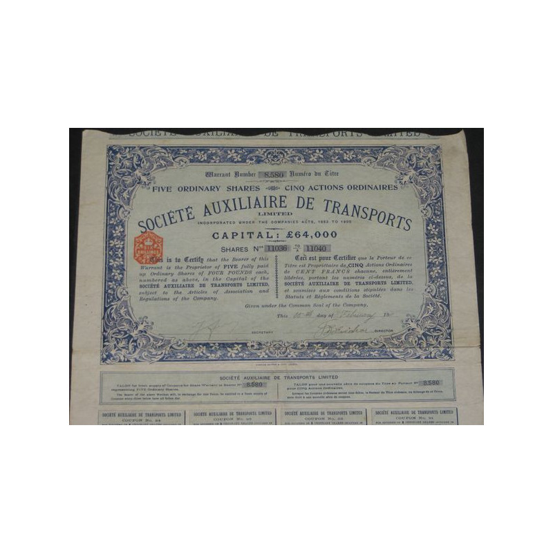 Sté Auxiliaire de Transports Ltd