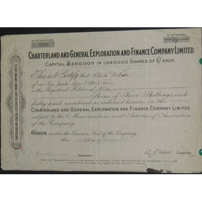 Charterland and General Exploration and Finance Cy Ltd