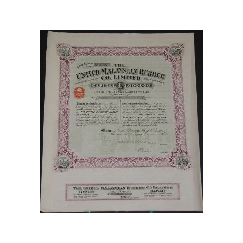 The United Malaysian Rubber Cy Ltd (25 Ac)