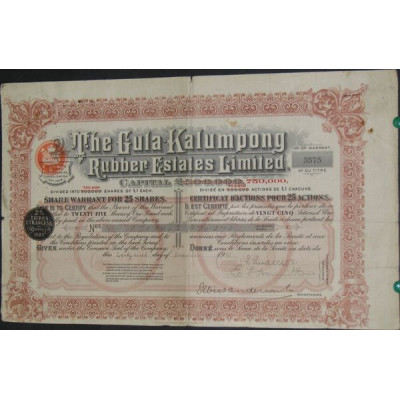 The Gula Kalumpong Rubber Estates Ltd (25 Ac)