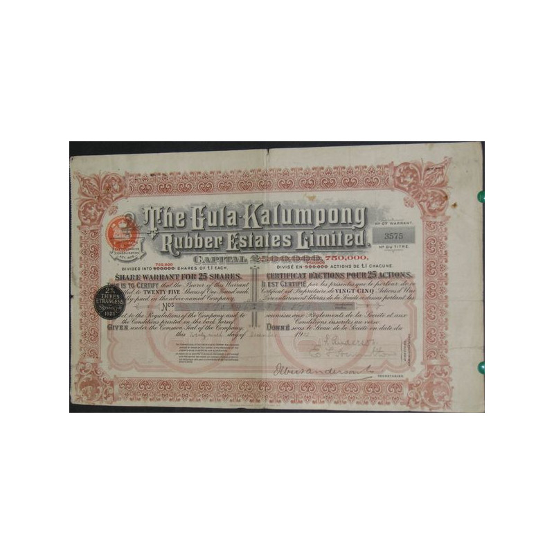 The Gula Kalumpong Rubber Estates Ltd (25 Ac)