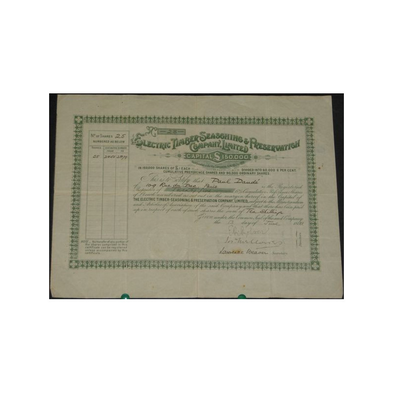 The Electric Timber-Seasoning & Preservation Cy Ltd