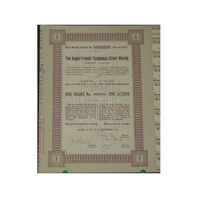 The Anglo French Ticapampa Silver Mining Cy Ltd