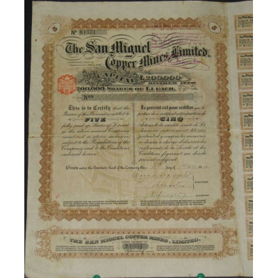 The San Miguel Copper Mines Ltd