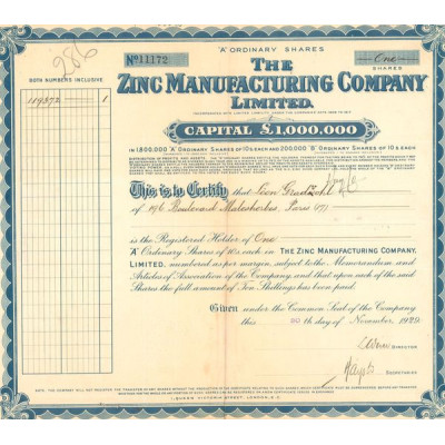 The Zinc Manufacturing Cy Ltd