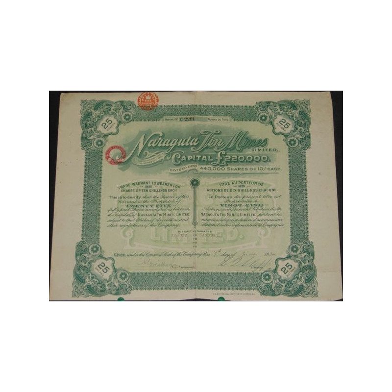 Naraguta Tin Mines Ltd (25 Ac)