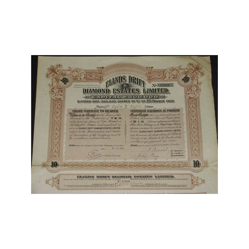 Elands Drift Diamond Estates Ltd (10 Act)